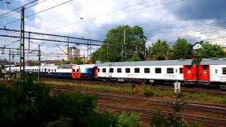 Veolias veckoslutståg lämnar Nässjö söderut med Hector Rail dragkraft