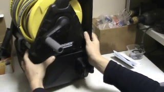 Комплект: настенный бокс для аксесуаров с барабаном для шлангов