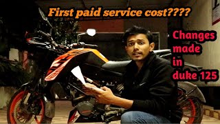 DUKE 125 fourth servicing cost?