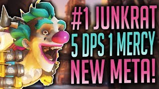 #1 JUNKRAT NEW BUFF + SKIN with CRAZY 5 DPS 1 SUPPORT COMP!