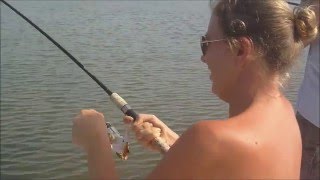 Sexy Girl Saltwater Flats Fishing Charter Orlando Florida Redfish