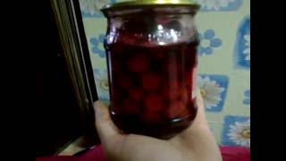 Вишня в своём соку на зиму без сахара.