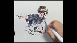 [speed drawing] bts Jungkook fanart - 001 (bts 정국 팬아트 그리기)