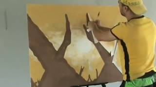 Художник Денис Симонов создаёт композицию "На концерте"