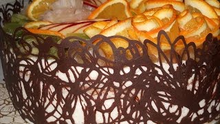 Украшение из шоколада -"Шоколадный воротник". Рецепт.
