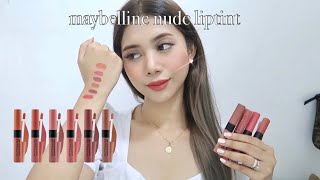 NEW MAYBELLINE SENSATIONAL LIQUID MATTE LIPTINT: NUDES COLLECTION (swatches)