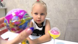 Алиса открывает ПИКМИ ПОПС !!! Мягкие игрушки в ШАРИКАХ на палочке!!!