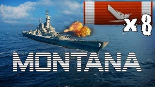 MONTANA 8 kill (11kill with div): broken backs all round || World of Warships