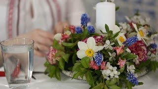 Пасхальная композиция из первоцветов