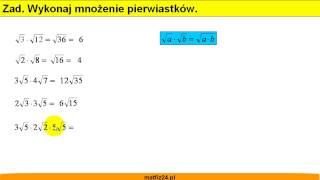 Mnożenie pierwiastków - Matfiz24.pl