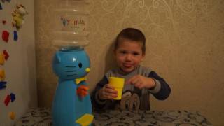 ЛёваЛэнд Детский кулер для воды Фунтик обзор мини кулер для детей кот Funtik mini water cooler Kitty