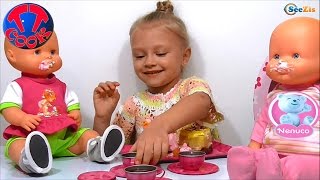 ✔ Кукла Ненуко. Ярослава устраивает чаепитие. Новый набор посуды / Doll Nenuco Tea Time ✔