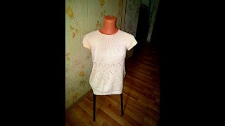 летний  топ на  круглой кокетке мк