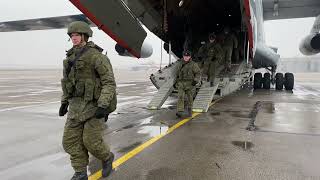 Прибытие российских самолетов в Республику Казахстан