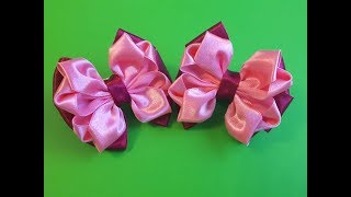 Бантики из атласной ленты 2,5 см.Beautiful bow of satin ribbons.