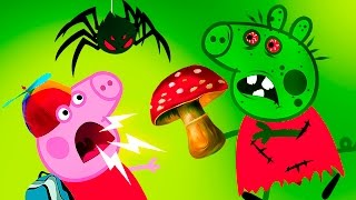 Свинка Пеппа Зомби напали Страшный Паук мультик для детей все серии на русском