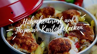 Hähnchenbrust auf Thymian-Kartoffelecken | Omnia Backofen Rezepte | 4Reifen1Klo
