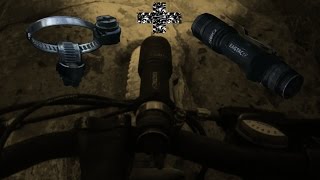 крепление фонаря на руль хомутами/lantern on the steering wheel mount