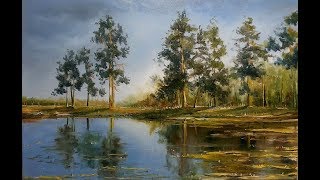 ? ХуДоЖнИкИ Как написать картину маслом  / Пейзаж у воды / Урок рисования / Александр Григорьев
