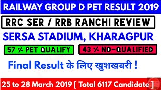RRB Ranchi Group d PET Result Complete Analysis RRC SER ZONE