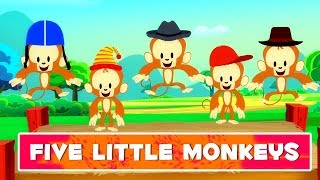 cinq petits singes | sauter sur le lit | Five Little Monkeys | Rhymes For Babies | Kids Songs