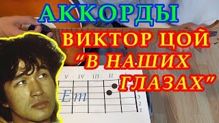 В наших глазах Аккорды Виктор Цой группа Кино Разбор песни на гитаре Бой Табы