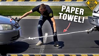 Pulling A CAR with a Paper Towel Rope
