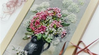 ? Шикарная картина в подарок. Вышивка лентами видео мастер класс  / Embroidery Paintings