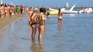 Rimini beach Italy Римини пляж Июль 2013