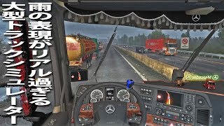 雨の表現がリアル過ぎる大型トラックシミュレーター【アフロマスク】