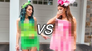 DIY Halloween Costume Challenge! Sister VS Sister