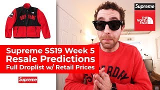Supreme x TNF SS19 Week 5 Resale Predictions & Full Droplist w/ Retail Prices - The North Face