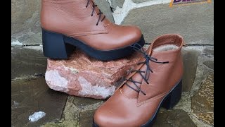 Женские кожаные зимние ботинки Miluchi на меху