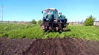 самодельная сажалка картофеля в работе