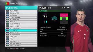 PES 2018 Data pack 1 | Portugal New Players Faces