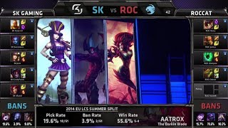 SK Gaming vs ROCCAT | S4 EU LCS Summer 2014 Week 6 Day 1 | SK vs ROC W6D1 G4