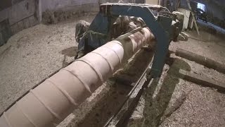 Оцилиндровочный станок в работе. Испытание.