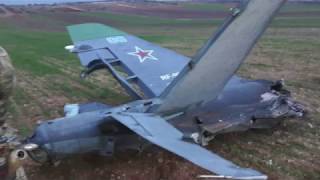 2018 Повстанцы в Сирии сбили русский СУ-25 ВКС РФ 06 RF-95486 (SU-25). Пилот  - убит