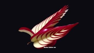 How To Make Apple Bird Swan - Beginners Lesson 16 By Mutita Art Of Fruit And Vegetable Carving