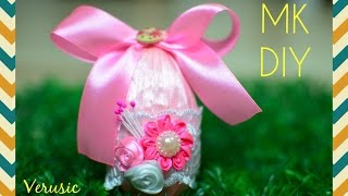 Пасхальное яйцо из атласных лент своими руками/ Easter egg of satin ribbon DIY