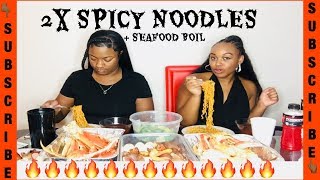 SEAFOOD BOIL MUKBANG | 2x SPICY NOODLE | BLOVES SAUCE