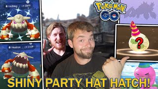 ANOTHER PARTY HAT SHINY POKEMON HATCH! (Pokemon GO Hatchathon)