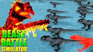 VÁRIOS T-REX CONTRA UMA PHOENIX! QUEM GANHA? BEAST BATTLE SIMULATOR