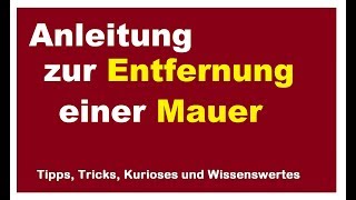 Anleitung Wand entfernen Mauer Durchbruch Tipp Wände einreisen Wanddurchbruch