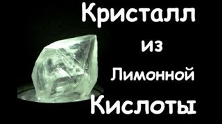 Как Вырастить Кристалл из Лимонной Кислоты в Домашних Условиях. Опыты с Лимонной Кислотой. Видео