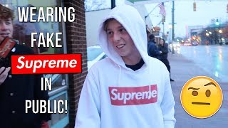 Wearing Fake Supreme Box Logo In Public!