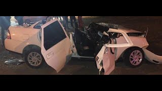 Жесть ДТП. Uber такси встретился в лоб с мотоциклистом 18+