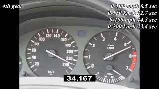 0-250 km/h acceleration BMW 540i E39 4.4 V8 286 Hp top speed