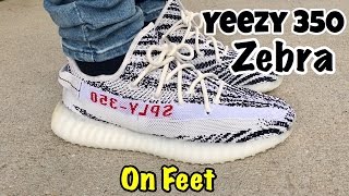 adidas Yeezy 350 BOOST V2 "Zebra" on feet