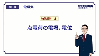 【高校物理】　電磁気5　点電荷の電場、電位　（２０分）